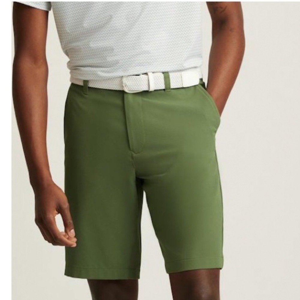 Bonobos Highland Golf Men Green Slim Fit Performance Shorts 35 x 10